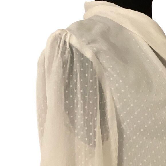 Ann Taylor Factory Women’s L/S Neck Tie Blouse/Top - Picture 7 of 11